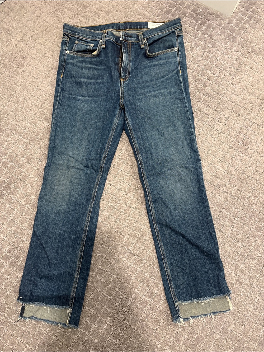 Rag & Bone Women's Straight-Leg Jeans in Dark Blue